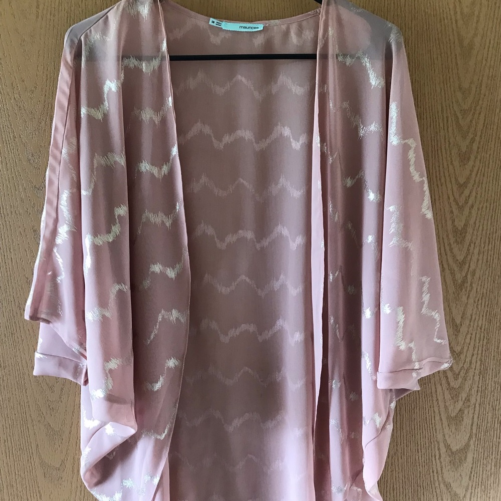 Maurices Gold and Rose Pink Ruana